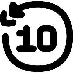 Button Skip Backward 10 Icon from Flex Remix Set