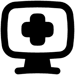 Online Medical Service Monitor Icon from Flex Remix Set