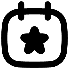 Calendar Star Icon from Flex Remix Set