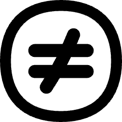 Not Equal Sign Circle Icon from Flex Remix Set