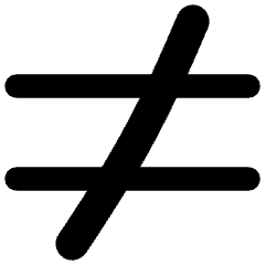 Not Equal Sign Icon from Flex Remix Set