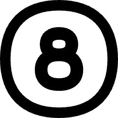 Number Eight Circle Icon from Flex Remix Set
