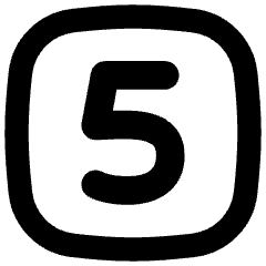 Number Five Square Icon from Flex Remix Set