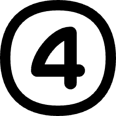 Number Four Circle Icon from Flex Remix Set
