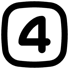 Number Four Square Icon from Flex Remix Set