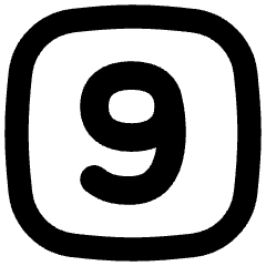 Number Nine Square Icon from Flex Remix Set