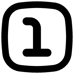 Number One Square Icon from Flex Remix Set