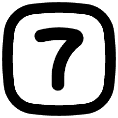 Number Seven Square Icon from Flex Remix Set