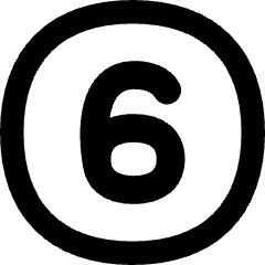 Number Six Circle Icon from Flex Remix Set