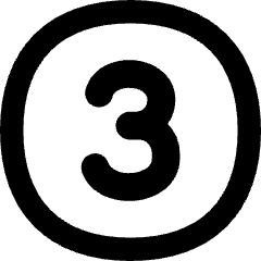 Number Three Circle Icon from Flex Remix Set