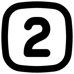 Number Two Square Icon from Flex Remix Set