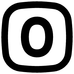 Number Zero Square Icon from Flex Remix Set