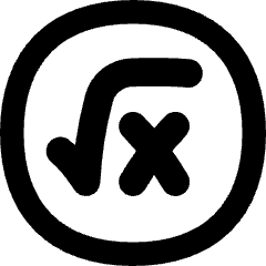 Square Root X Circle Icon from Flex Remix Set