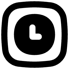 Square Clock Icon from Flex Remix Set