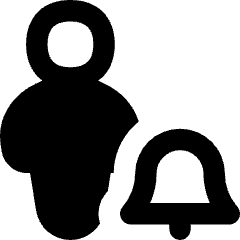 User Full Body Alert Bell Icon from Flex Remix Set