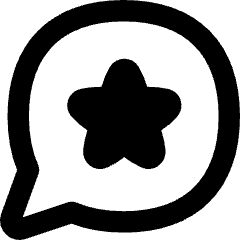 Chat Bubble Oval Favorite Star Icon from Flex Remix Set