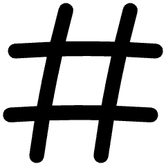 Sign Hashtag Icon from Flex Remix Set