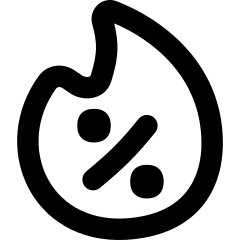 Discount Percent Fire Icon from Flex Remix Set