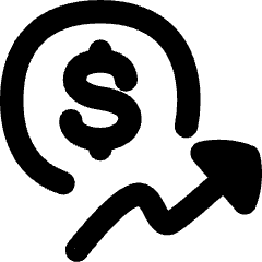 Dollar Increase Icon from Flex Remix Set