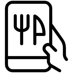 Food Delivery Mobile Applications Icon from Ultimate Light Set