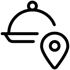 Food Delivery Restaurant Location Icon from Ultimate Light Set