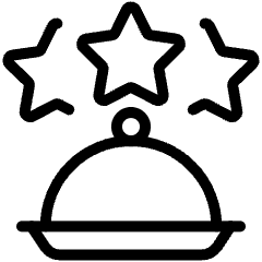 Food Delivery Restaurant Review Stars Icon from Ultimate Light Set