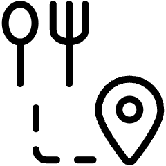 Food Delivery Restaurant Tocustomer Location Icon from Ultimate Light Set