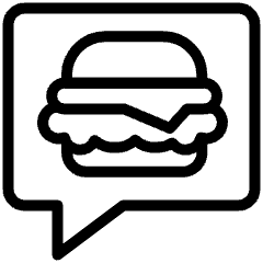 Food Delivery Talk Fastfood Comment Icon from Ultimate Light Set