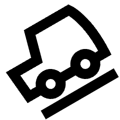 Car Hill Down Icon from Sharp Line Set