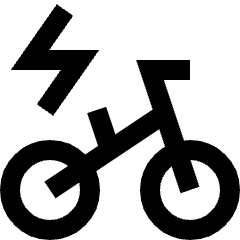 Electric Bicycle Icon from Sharp Line Set