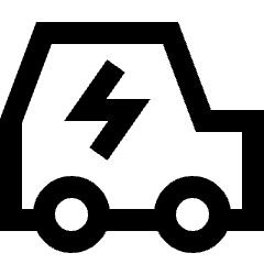 Electric Car Icon from Sharp Line Set