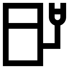 Electric Charging Station Icon from Sharp Line Set