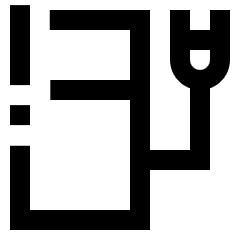 Electric Charging Station Alert Icon from Sharp Line Set