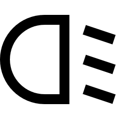 Headlights Low Beam Icon from Sharp Line Set