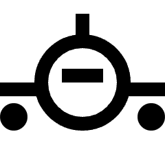 Plane Front Icon from Sharp Line Set
