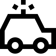 Police Car Icon from Sharp Line Set