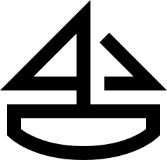 Sail Ship Icon from Sharp Line Set