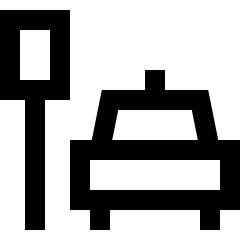 Taxi Station Icon from Sharp Line Set