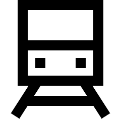 Train Front Icon from Sharp Line Set