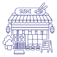 Sushi Bar Illustration from UX Line Set