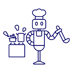 Cooking Robot 2 Illustration from UX Line Set