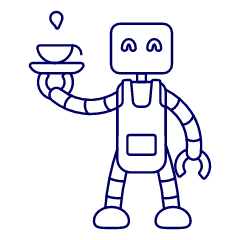 Waiter Robot 2 Illustration from UX Line Set