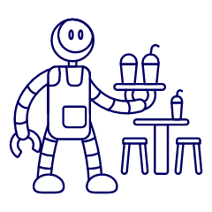 Waiter Robot 3 Illustration from UX Line Set