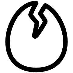 Cracked Egg Icon from Plump Line Set