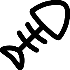 Fish Bones Waste Icon from Flex Line Set