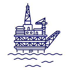 Oil Platform Illustration from UX Line Set