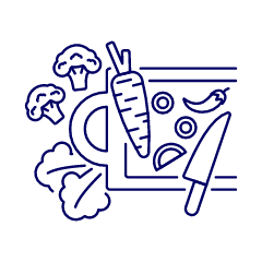 Cutting Veggie Illustration from UX Line Set