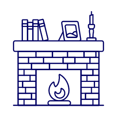 Brick Fireplace Illustration from UX Line Set