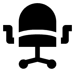 Furniture Wheel Work Office Chair Icon from Nova Solid Set