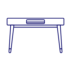 Modern Desk Illustration from UX Line Set
